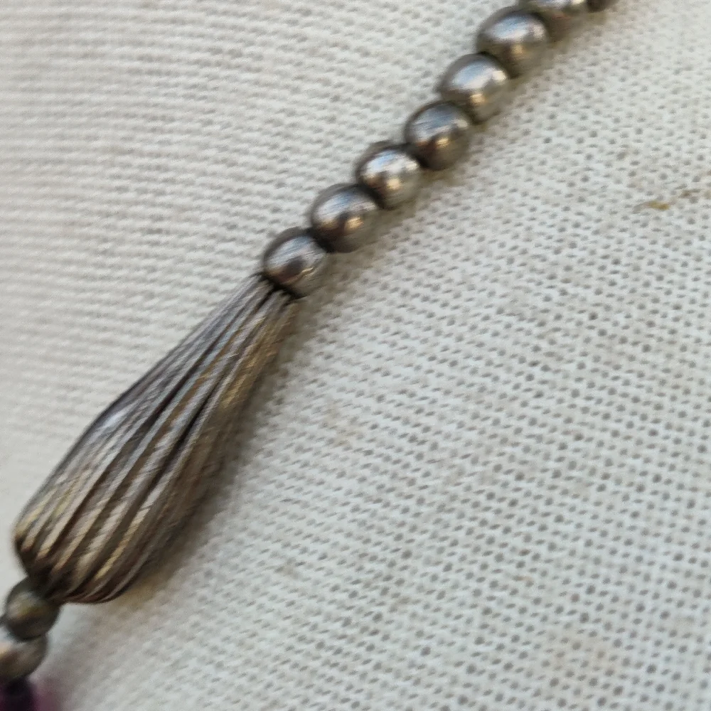 Antique tibetan silver agate necklace - Picture 3 of 13